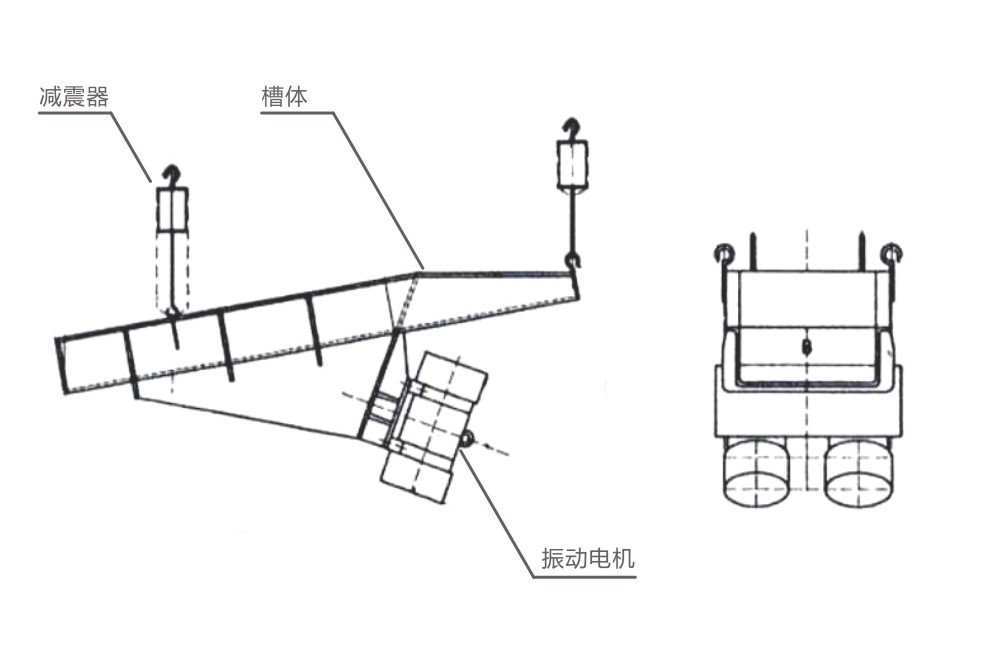 电机振动给料机安装结构示意图